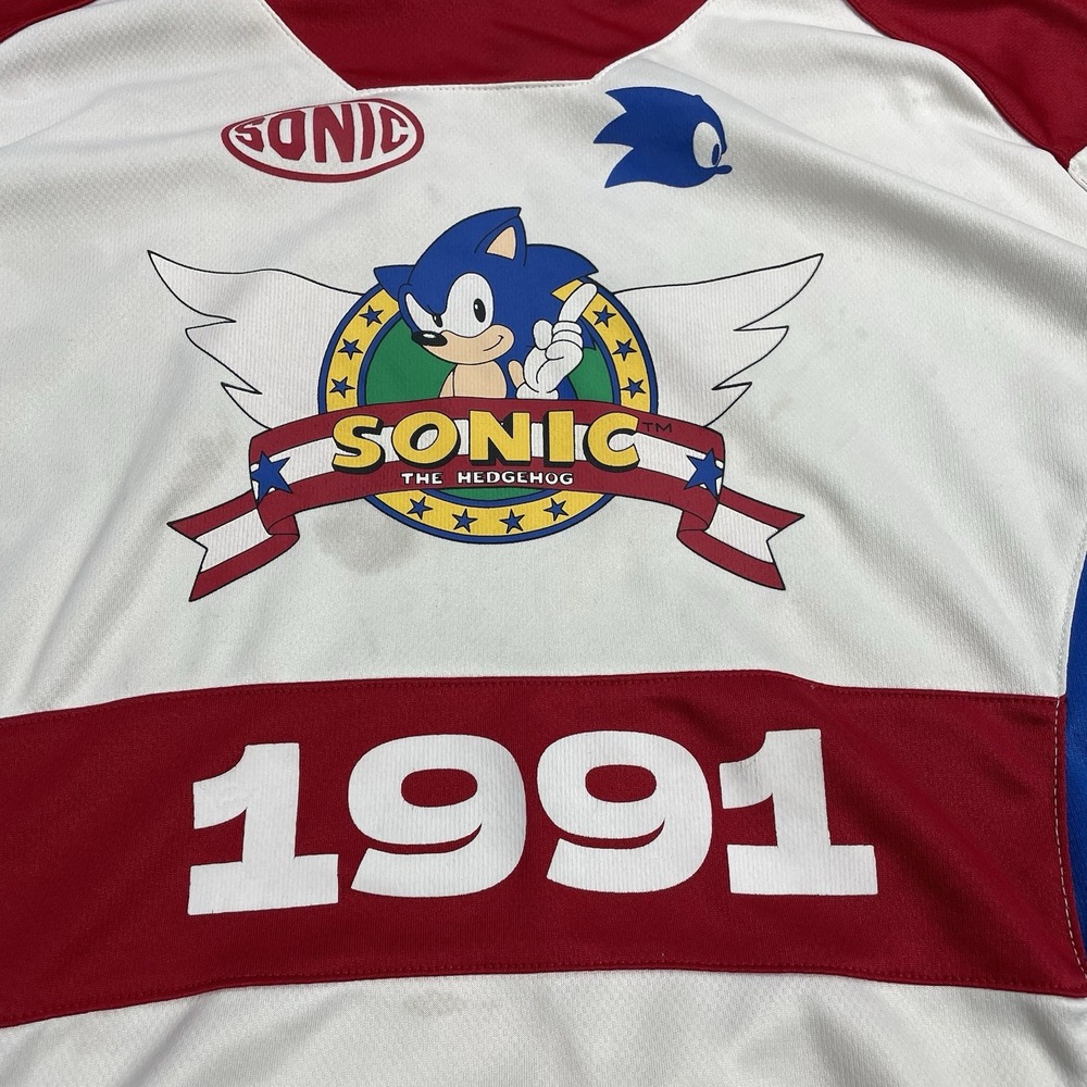 Sonic The Hedgehog 1991 Motocross Team BoxLunc Racing Jersey Men  XL X LARGE - Picture 2 of 6
